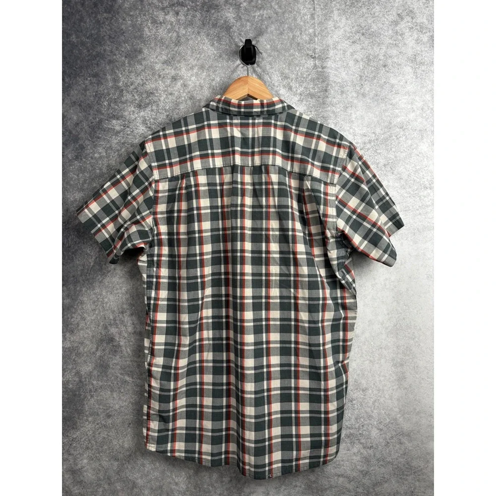 The North Face Button Up Shirt Men's Large Plaid Short Sleeve Outdoor Size Large